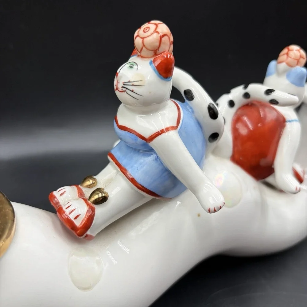Vtg Villeroy‎ & Boch Benedikt Functional World Cat Candle Holder Candelabra Rare